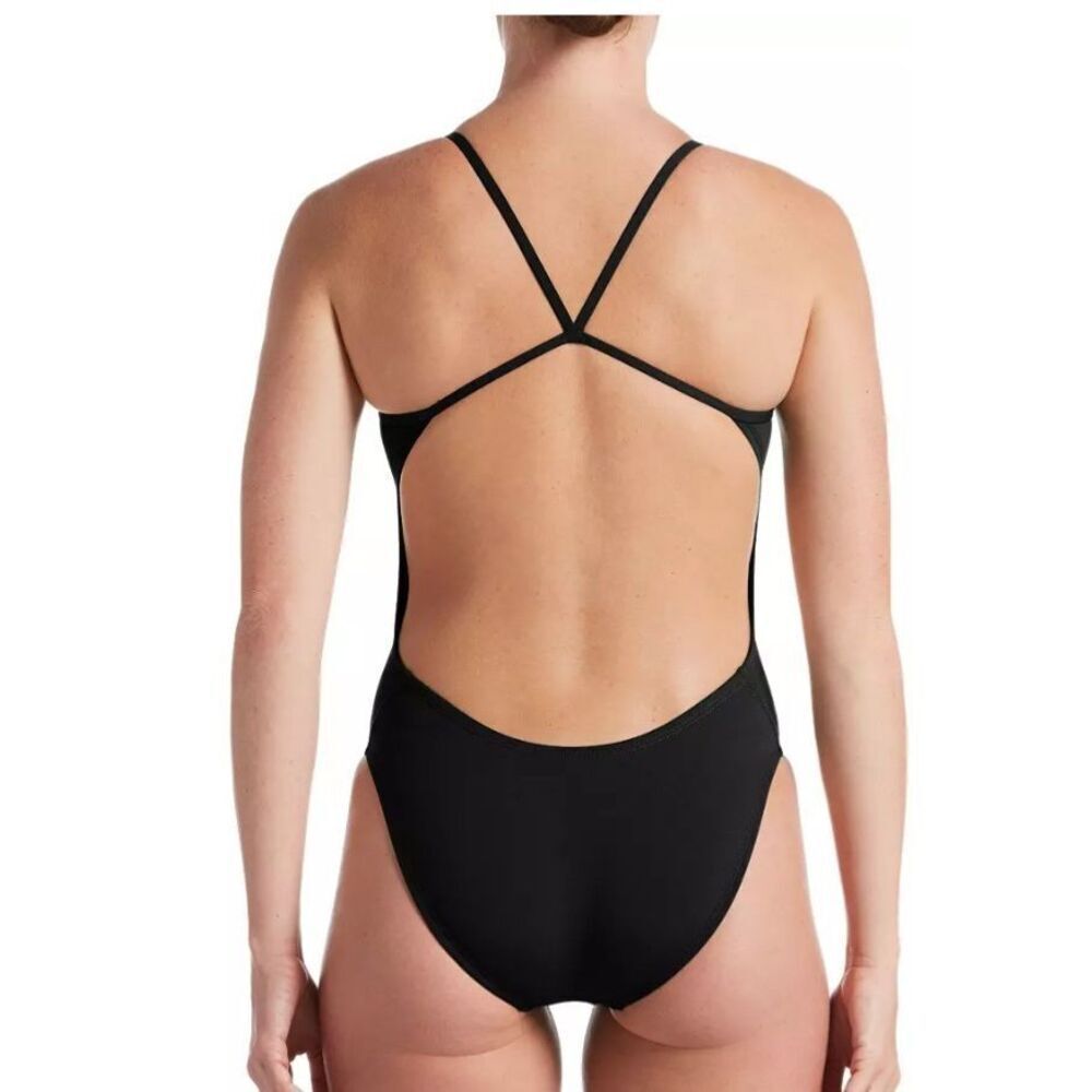 Nike woman’s Hydrastrong solid cut out tank one piece swimsuit bathing suit 12 - Picture 2 of 8